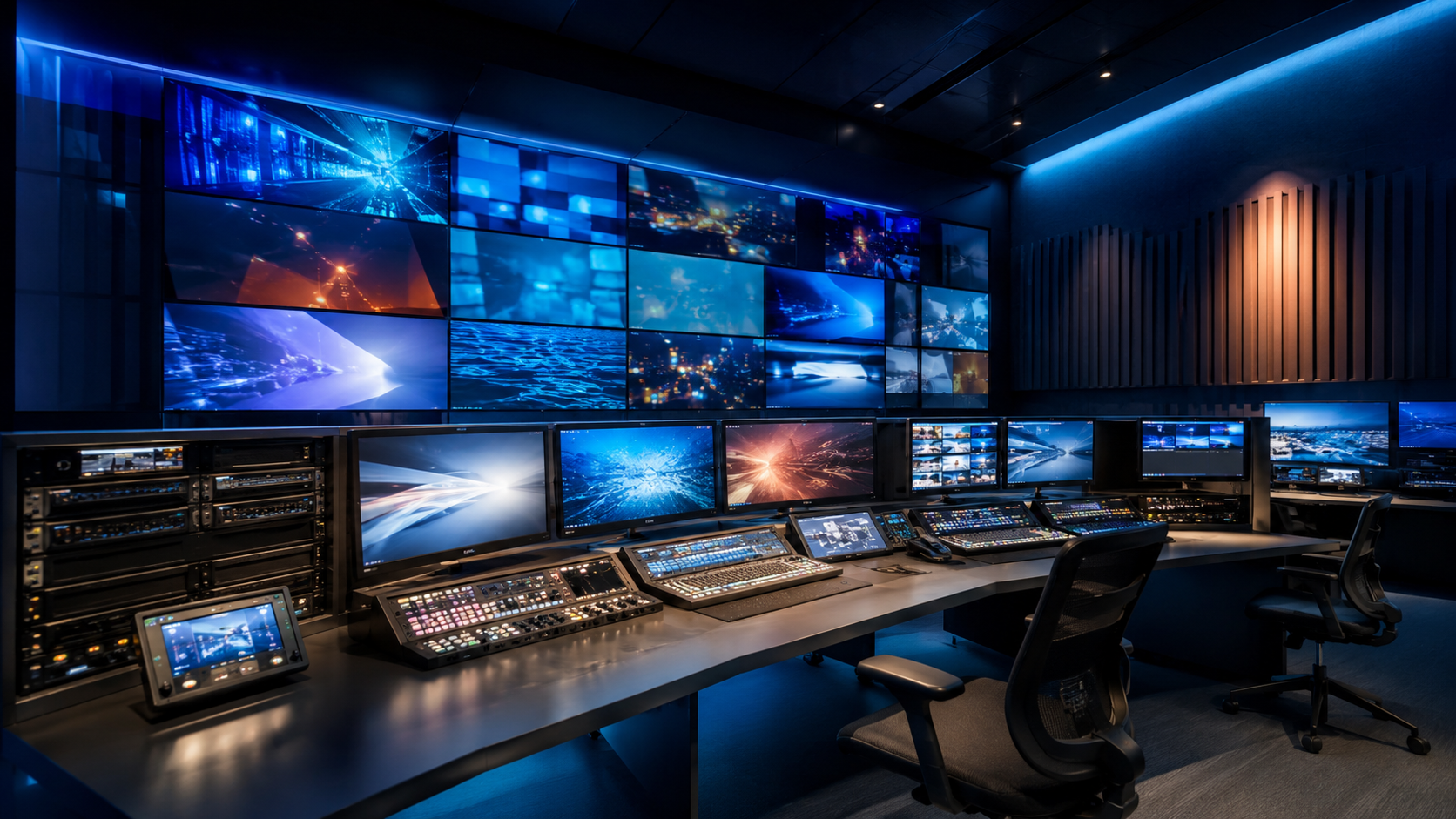 Broadcast playout facility coordinating ingest, scheduling, graphics and archiving